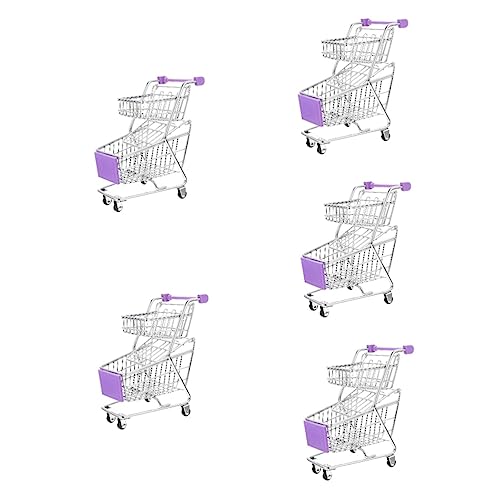 Alasum 5 Stück Mini Einkaufswagen Kleinkind Spielzeug Einkaufswagen Für Kinder Supermarkt Wagen Kinder Miniatur Puppenhaus Einkaufswagen Mini Handwagen Schubkarre Spielzeug von Alasum