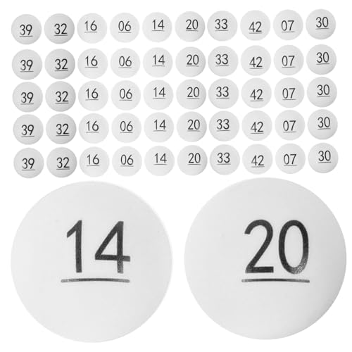 Alasum 50 Stück Digitaler zweifarbiger Lotterieball Bingo-Zahlenkugeln Bierspielbälle Bälle rufen tischtennisball tischfussball Party-Aktivitäts-Requisiten Bunte Lotteriekugeln pp Weiß von Alasum