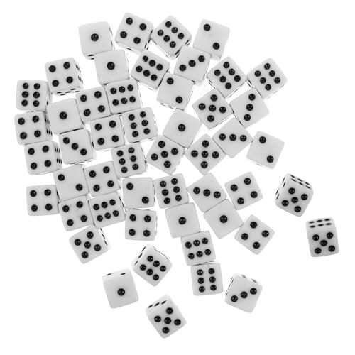 Alasum 50 Teiliges Abgerundetes Spielwürfel Set Standardmäßig 16 Mm Weiße Würfel Mit Schwarzen Punkten Für Brettspiele Aktivitäten Partys Gastgeschenke Pädagogische Zwecke von Alasum