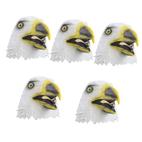 Alasum 5St Adler Maske halloween maske halloween dekoration Gruselige Tiermaske Tiere Kopfbedeckung Vogelschnabelmaske Halloweenkostüm Cartoon-Maske Cosplay-Kopfbedeckung Emulsion Weiß von Alasum