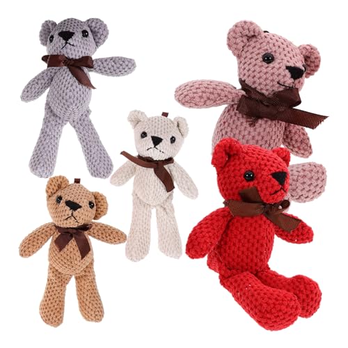 Alasum 5St Bär Stofftier Spielzeug Babygeschenk Weiche Stofftier Bär Tiere süßer Kleiner Bär tragen schmuck Sofadekoration Couch-Stoffbär ausgestopfte Bärenpuppe Stofftierpuppe Plüsch von Alasum