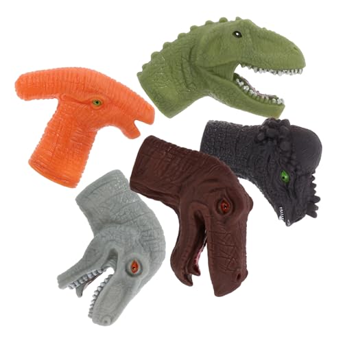 Alasum 5 Stück Dinosaurier-handpuppen Mit Cartoon- Stofftier Fingerspielzeug Für Jungen Und Mädchen Geburtstagsgeschenk von Alasum