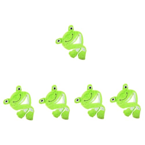 Alasum 5St Frosch Hut kindermütze caps für kinder frog costume witzige kopfbedeckung tiermützen Ohrenmütze dekorativer Froschhut Cartoon-Hut lustiger Partyhut Hut-Dekor pp Baumwolle Green von Alasum