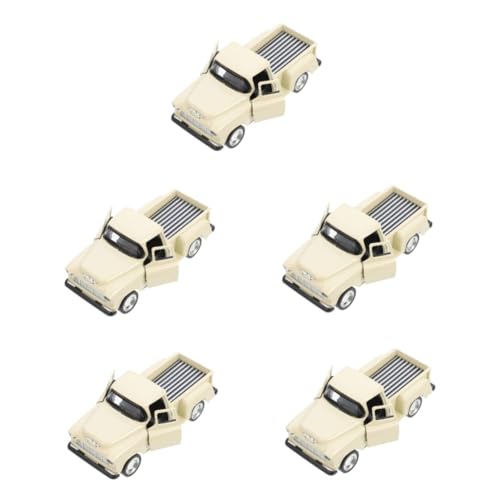 Alasum 5St Pickup-Truck-Modell Auto Weihnachts-Pickup kleines LKW-Spielzeug Spielzeuglastwagen Kinder bastelset basteln für Kinder LKW-Fahrzeugmodell Geländewagenmodell Legierung Beige von Alasum