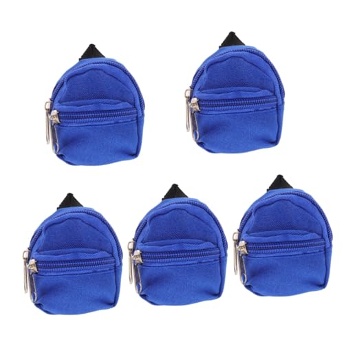 Alasum 5St Puppenrucksack Mini Schließfach Heimzubehör Rucksack für Puppen für puppenkleidung doll Accessories rucksäcke kleine Schultasche kleines Modell Spielzeug Polyester Blue von Alasum