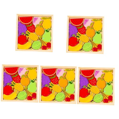 Alasum 5St Puzzle Kinder blockieren rätsel Kinderversorgung Kleinkind zubehör kinderzimmerdeko Room Decoration Kleinkinderspielzeug aus Holz Interaktives Lernspielzeug hölzern von Alasum