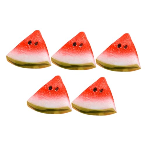 Alasum 5St Simulierte Fruchtwassermelonenscheiben sammlerstücke Obst Früchte Miniaturen Mini-Hausverzierung Mini-Szenen-Layout-Requisite Miniatur-Fake-Wassermelonenscheibe PVC rot von Alasum