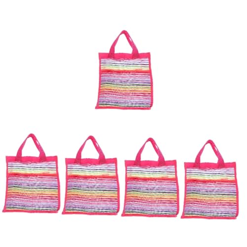 Alasum 5St Strandtasche Netztasche Handtaschengriffe für die Taschenherstellung schultüte Schulranzen mesh Sack Kleidungsbeutel für zu Hause Strand-Schwimmtasche Oxford-Stoffmaterial Rosy von Alasum