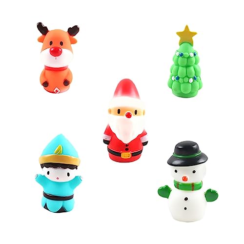 Alasum 5St Weihnachts- Weihnachts Figuren weihnachtsfigur Weihnachtsmann Fingerpuppe weihnachtliche Accessoires Fingerspielzeug für weihnachtliche Fingerpuppen Vinyl von Alasum