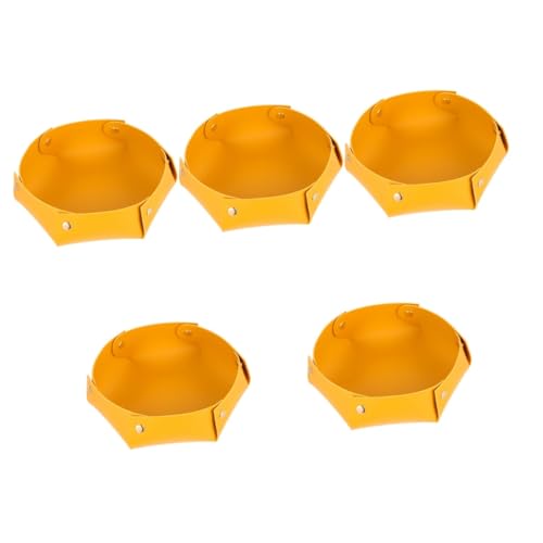 Alasum 5St Würfelfach Faltbare klappbare ordnungsboxen Restaurant zubehör Schreibtisch-Organizer-Regal Schreibtischablage Tabletts Partyzubehör PU-Würfelhalter Yellow von Alasum