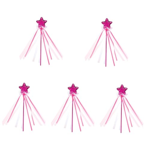 Alasum 5St Zauberstab Mädchenkleidung glitzernde Zauberstäbe Hexenkostüm Hexenstab Zubehör Abs Fairy Wand Party mitgebsel Kinder Toys Engel Fee Stock Sternförmiger Feenstab Kunststoff rot von Alasum