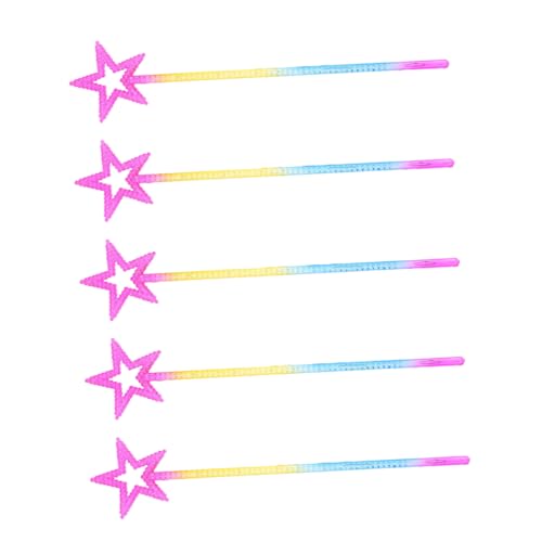 Alasum 5St Zauberstab Star Zauberstäbe Masse Spielzeug Pentagramm-Sternstäbe Mädchen verkleidung Kinder Party zubehör Kinder Feenstäbe Holzhandwerk für Kinder Plastik Colorful von Alasum