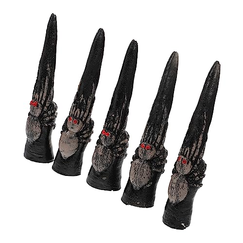 Alasum 5St falscher Nagelsatz gefälschter Vampirfinger Kinder-Outfits Skelettfinger The Hallow Halloween nagelbild falsche Fingernägel gefälschte Fingernagelabdeckungen Hexennägel Plastik von Alasum