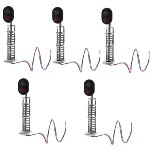 Alasum 5St modellbahn Lichter Mini-Spielzeug Modellsignal Eisenbahn leichtes Modell Ampel Modellbau Material Modelleisenbahn-zubehör Mini-Landschaftssignalmodell künstliches Signal Abs von Alasum