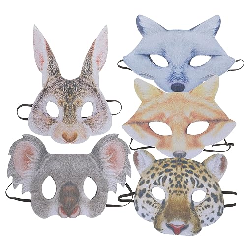 Alasum 5St tierische Maske Fuchs Tiermasken Halloween-Masken Hasenmasken Frauen-Tier-Maske Tiere Maske halloween masken halloweenmaske Maskerade-Party-Maske kreative Maske Plastik von Alasum