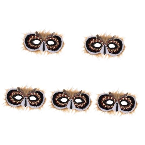 Alasum 5st Eulenmaske Cartoon Gemusterte Maske Halloween Voll Party Dekorative Maske Eulen-design-maske Tiere Entwerfen Maske Cartoon-gemustert Tierische Masken Tiermaske Partymaske Vlies von Alasum