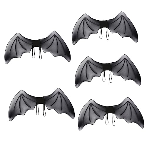 Alasum 5st Fledermausflügel Halloween-Cosplay-flügel Schwarzes Teufelskostüm Fledermaus Kostüm Flügel Halloween-fledermäuse Vogelkostüm Kylo-kostüm Schwarzer Flügel Schläger Siebdruck von Alasum