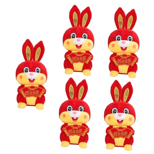 Alasum 5st Kaninchen-Maskottchen-Spielzeug Plüschtiere Glücksfiguren Zartes Hasenspielzeug Große Kuscheltiere Entzückendes Häschendekor Osterhasen Hasenskulptur Hase Plüsch Pp Baumwolle von Alasum