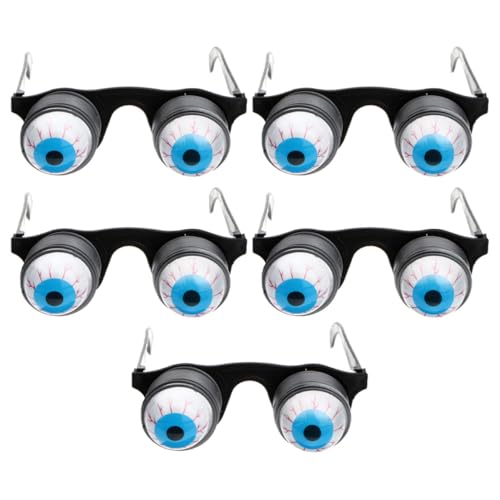 Alasum 5st Knifflige Frühlingsbrille Coole Brille Neuartige Sonnenbrille Requisiten Für Halloween-fotoautomaten Leuchtstäbe Aus Schaumstoff Googly Spring Eyes Brille Funkeln Plastik von Alasum