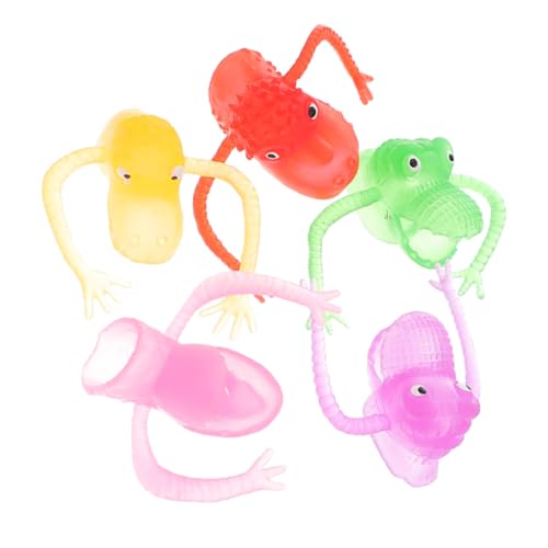 Alasum 5 Stücke Mini Dinosaurier Finger Puppen Spielzeug Stretchy Finger Puets Kleinkinder Kreative Spielen Handpuppe Spielzeug von Alasum