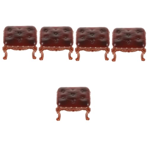 Alasum 5st Puppenstubenstuhl Miniatur-hocker-Spielzeug Puppenstubencouch Puppenhaus Möbel Dekor Miniatur-szenenmodell Kleines Hockermodell Puppenhaus-hocker Ohne Rückenlehne PVC von Alasum