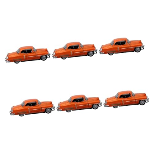 Alasum 6 STK Automodell Aus Legierung -Modell Automodellbausätze Für Rennwagen-LKW-Modelle Modell Spielzeugauto -verzierung Dekor Im Autozubehör Auto Sammlungen Orange von Alasum