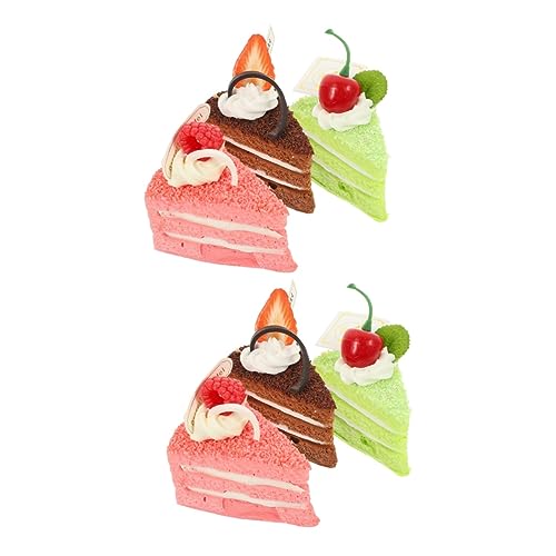 Alasum 6 STK Simulation Kuchenmodell Gefälschtes Kuchenmodell Küche Täuscht Lebensmittel Vor Lebensmittel-Display-Dekoration Dreieckiger Cupcake Simulationskuchen Simuliertes Dessert Pu von Alasum