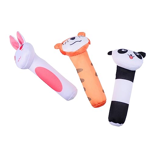 Alasum 6 STK Spielzeug rasseln Plüschtier Animal Toys Grabbing Toys tierische Rasseln Spielzeug mit Babygriffen Spielzeuge rasselnde Spielsachen Rasselspielzeug mit langem Griff von Alasum