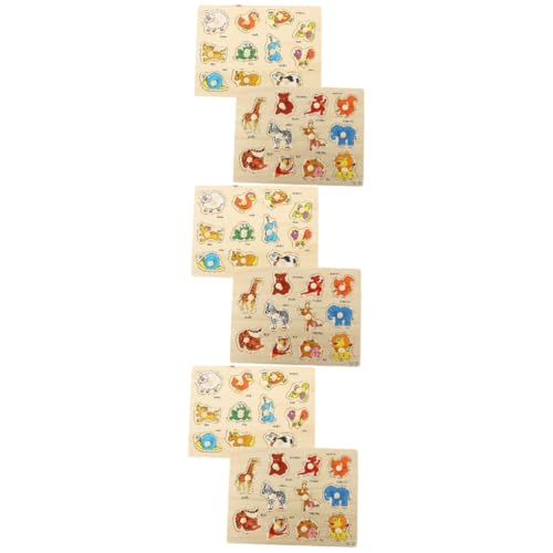 Alasum 6 Sätze Brettpuzzle greifen kinderbeschäftigung Kinder Puzzle kinderpuzzle holzsteckpuzzel Meerestier-Puzzle Montessori-Spielzeug Kinder-Puzzle-Spielzeug Steckpuzzle aus Holz von Alasum