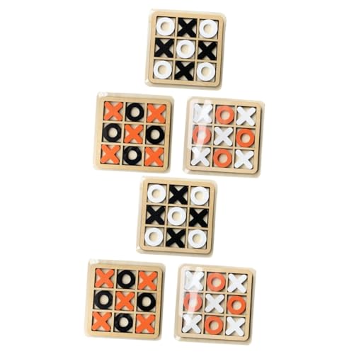 Alasum 6 Sätze -Toe Strategiebasiertes Brettspiel Deckspiele Tischdekorationen 3D-Schach familienspiele Family Games Terrassentischdekoration Couchtischzubehör Pappelsperrholz von Alasum