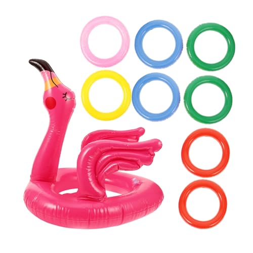 Alasum 6 Sätze Zwinge Ringwurfspiel Spielzeug Aufblasbares Flamingo-Spielzeug Aufblasbares Ringwurfspiel Karneval Im Freien Aufblasbares Spielzeug Outdoor-spielset Für Kinder PVC Rosa von Alasum