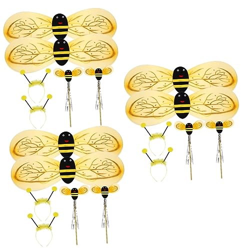 Alasum 6 Sätze kleine Bienenrequisiten Bienenflügel für Kinder Cosplay Party Bienenflügel tierkostüme halloweenkostüme für Kinder Kinderkommode Stirnband Cosplay-Kleidung für Kinder von Alasum