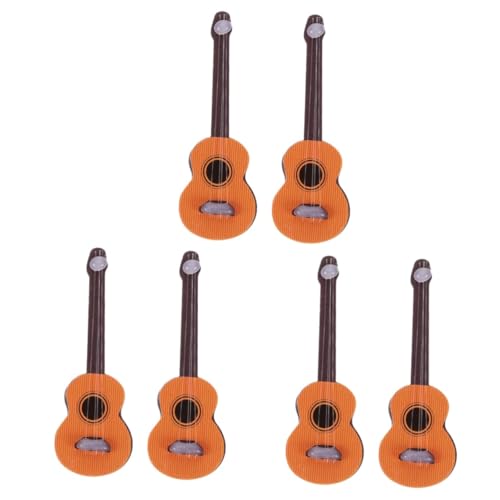 Alasum 6 STK Simulation Gitarre Miniatur-Landschaftsmöbel Puppenhauszubehör Kinder Spielzeug kleine Gitarre Mini-Puppen-Gitarrendekorationen Puppenhaus-Mini-Gitarre Gitarrenmodell hölzern von Alasum