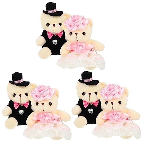 Alasum 6 Stück Hochzeitsbären Puppe Hochzeitsbären Ornament Mini Babypuppen Bärenverzierung Plüschpuppe Kleine Bären Plüschbärenspielzeug Stofftierspielzeug Bärenornament von Alasum