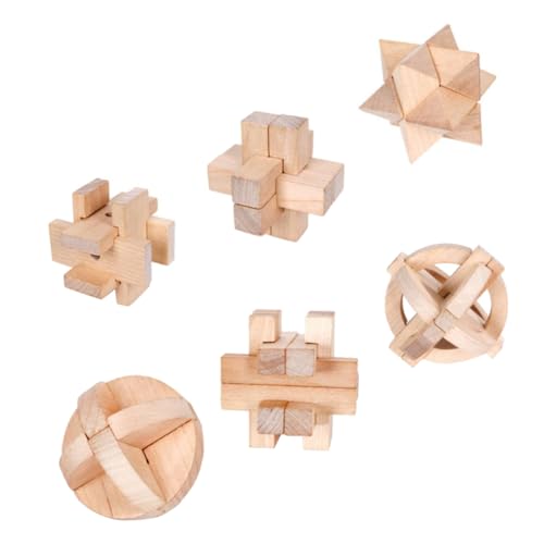 Alasum 6 Stück Holz Kinderspielzeug Kinderspielzeug Nützliches Puzzle Spielzeug von Alasum