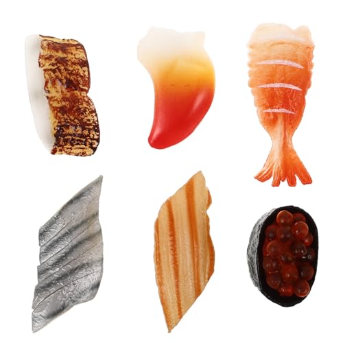 Alasum 6 Stück Simulation Sushi Mini Spielzeug Tots Toys Lebensmittelspielzeug Sushi Modell Restaurant Display Requisite Künstliche Sushi Simulation Lebensmittelmodell Gefälschte von Alasum