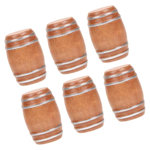 Alasum 6 Teiliges Barzubehör Mini Whiskeyfass Miniatur Bierfässer Miniatur Weinfass Figur Miniaturen Puppenhauszubehör Mini Bierfässer Modelle Holz Hellbraun von Alasum