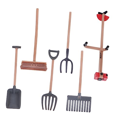 Alasum 6-teiliges Set Garten-Werkzeug-Ornament Mini-Strand-spielsets Mini-farmwerkzeug Zen-Garten-Sand-kit Mini-Bauernhof-Ornament Strandspielzeug Für Kinder Mini-Sand Sandgartengerät PVC von Alasum