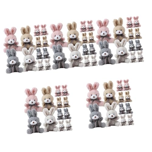 Alasum 60 STK Hase Schlüsselanhänger Hasen-geldbörsenanhänger Mini Stoffhase Plüschtiere Kuscheltiere Für Mädchen Mini Gefüllter Hase Stoffhase Masse Mini-hase Plüsch Süß Minihase Metall von Alasum