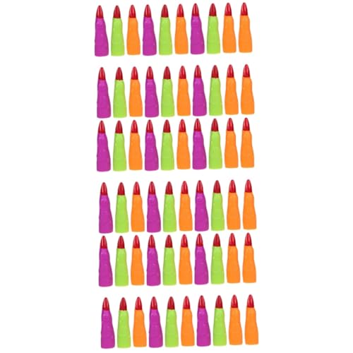 Alasum 60 STK Hexennagel-Set Gefälschter Finger Fingerkrallen Der Halloween Gefälschte Nägel Zombie-fingernägel Halloween- -Requisiten Gefälschter Vampirfinger Zubehör Plastik von Alasum