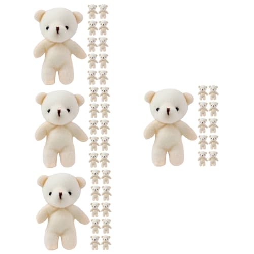 Alasum 60 STK Mini-bär Bär Ornament Spielzeug Kleine Bären Bärenanhänger Spielzeug Tragbarer Bärenanhänger Spielzeug Tragen Ausgestopfter Kleiner Bär Bärenpuppe Mini Pp Baumwolle Beige von Alasum