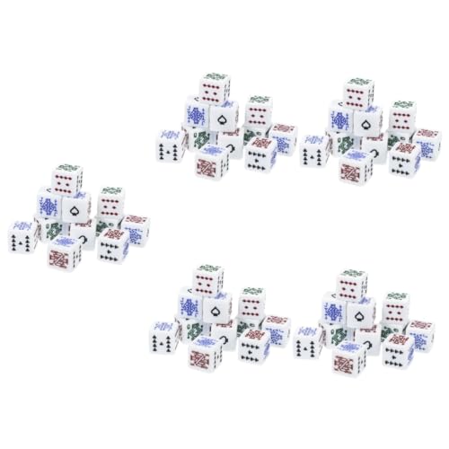 Alasum 60 STK Poker Würfel 6-seitiger Würfel Spiele Tragbare Pokerchips Mexikanisches Poker-würfelspiel Lügner-Poker Lustige Spielchips Interessantes Würfelspiel Jetons Spielzubehör Acryl von Alasum