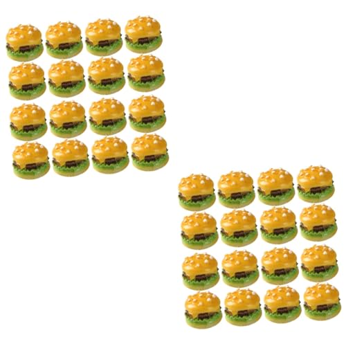 Alasum 60 STK Simulationsburger Tischzubehör gefälschtes Sandwich künstliche Burger küchendekoration küche Dekoration Spielzeuge Cake Pop Deko Burger-Requisite Nahrungsstütze Harz Yellow von Alasum