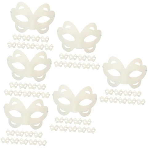 Alasum 60 Stk Handbemalte Maske Selber Machen Halloween-zubehör Tiermasken Verkleiden Gras-party-masken Anime-masken Selber Machen Maske Aus Pappmaché Kitsunes Cosplay-masken Weiß Papier von Alasum