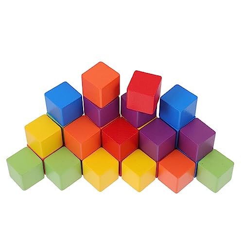 Alasum 60St Farbige Blöcke Kinder bausteine Building Blocks for pädagogisches Blockspielzeug Blockwürfel selber Machen Kleiner Block Kinder blockiert Spielzeug Holz Colorful von Alasum