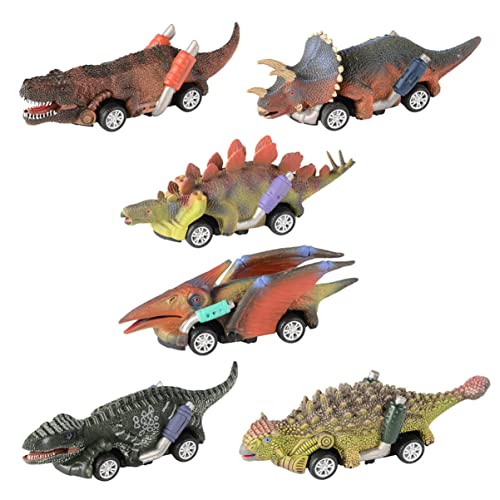 Alasum 6St Dinosaurier-Spielzeugauto puppenwagen kinderspielzeug Auto ' Toy car outdor Light Toy car Plastikdinosaurierautospielzeug Cartoon-Dinosaurier- von Alasum