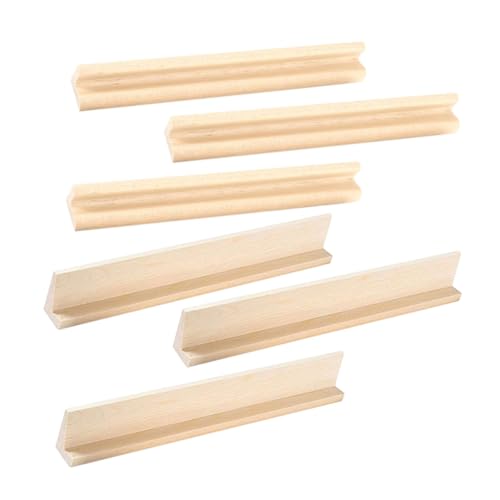 Alasum 6St Domino-Stand Mahjong-Fliesenschieber Mahjong-Organisator tragbares Mahjong-Rack tragbares Gestell Buchstabenfliesenhalter Serviertablett aus Holz Mahjong-Präsentationsständer von Alasum