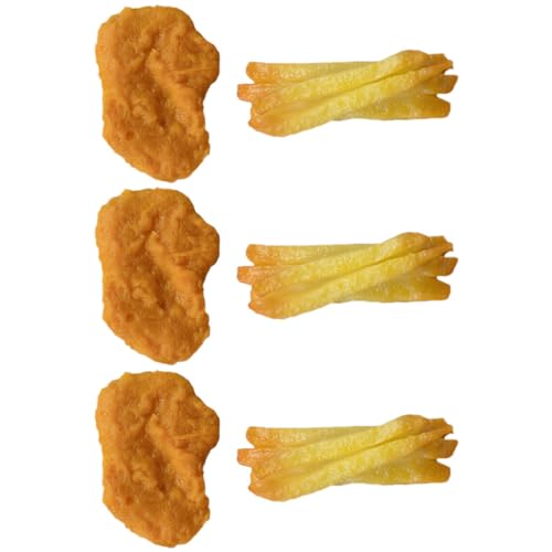 Alasum 6St Essen Nuggets gefälschte Pommes Frites Fritten Pommes frittes Hühnerfutter fritöz frieteuese Spielspielzeug für Kleinkinder Küchenspielset für Jungen Puppenessen PVC von Alasum