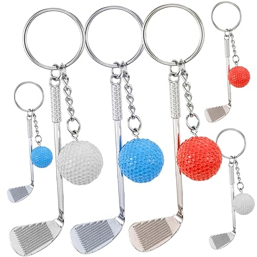 Alasum 6St Golf-Schlüsselanhänger Gefälligkeiten für Sportpartys dehnbarer Schlüsselanhänger Halter Golfball Schlüsselanhänger Golfball Taschenanhänger Schlüsselbund Schlüsselringe Metall von Alasum