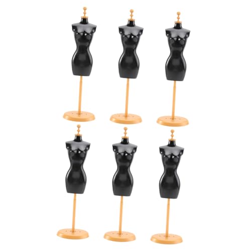 Alasum 6St Puppen Modell Halter Puppenkostümständer Prinzessin Dekorationen puppenkleiderbügel Puppen kleiderbügel Präsentationsständer für Puppenkleider Puppenzubehör Plastik Black von Alasum